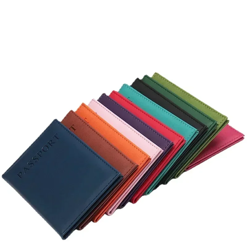 Leather Passport Cover - Fashion Women Men Passport Cover Pu