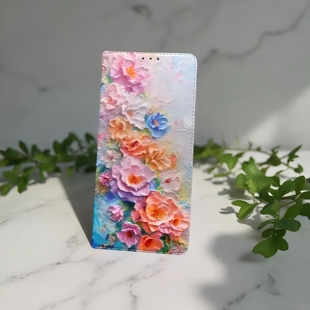 Samsung Galaxy S25 - Painted Magnetic Flip Leather Wallet Case