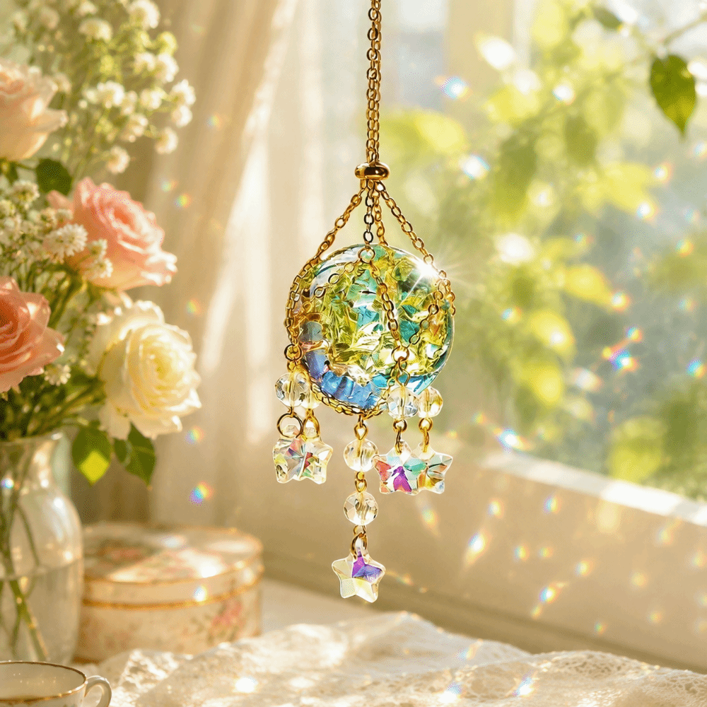 Transparent Crystal Glass Sun  - Crystal Ball Decor review and price