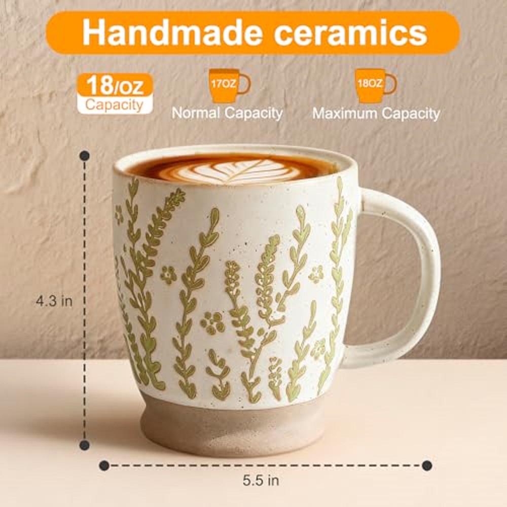 18 oz Coffee Mug Gift for Wome - Handmade Ceramic Mug review and price