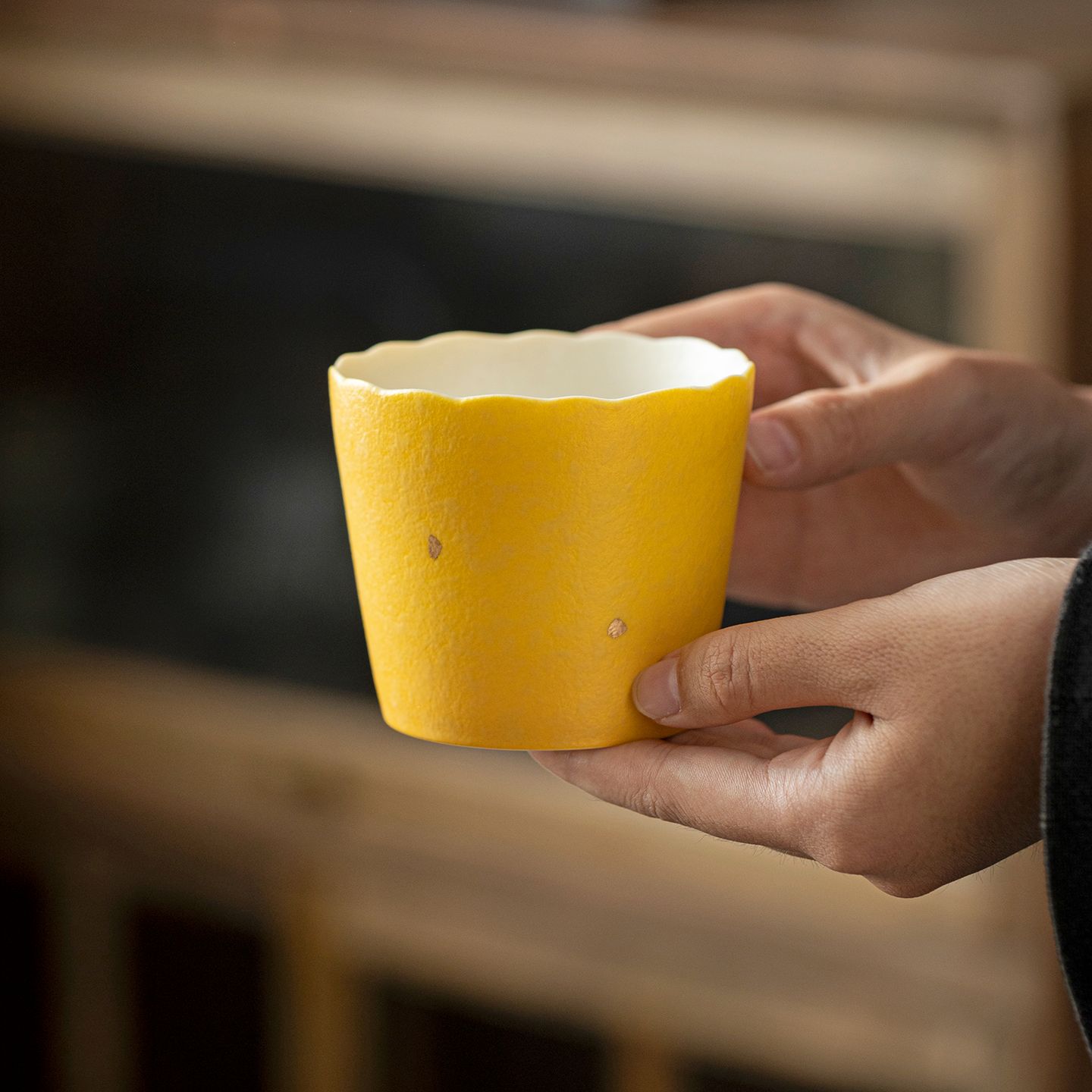 Handmade Lemon Yellow Gold Spe - Handmade Ceramic Mug review and price