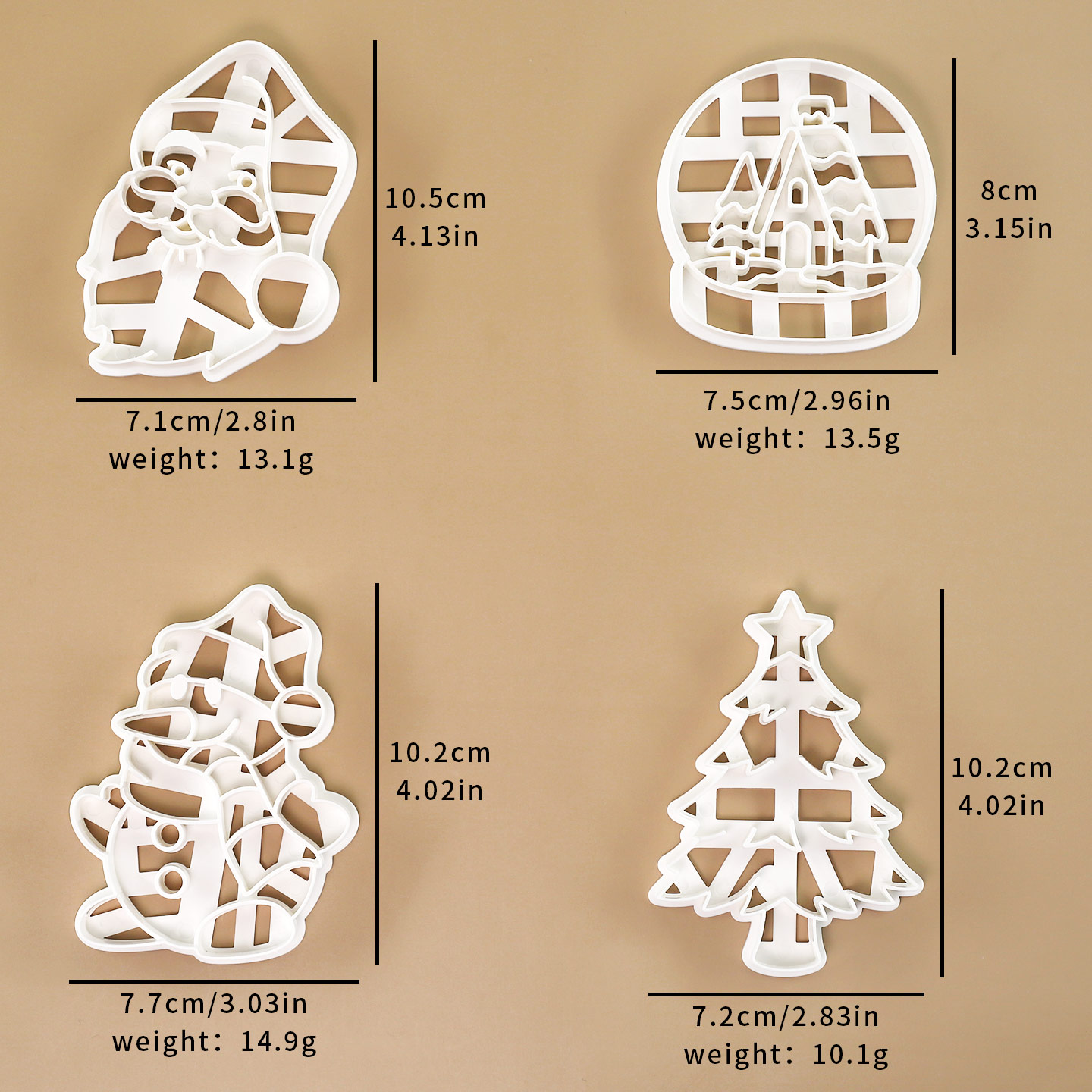 4 Pcs Christmas Cookie Cutter  - Crystal Ball Decor review and price