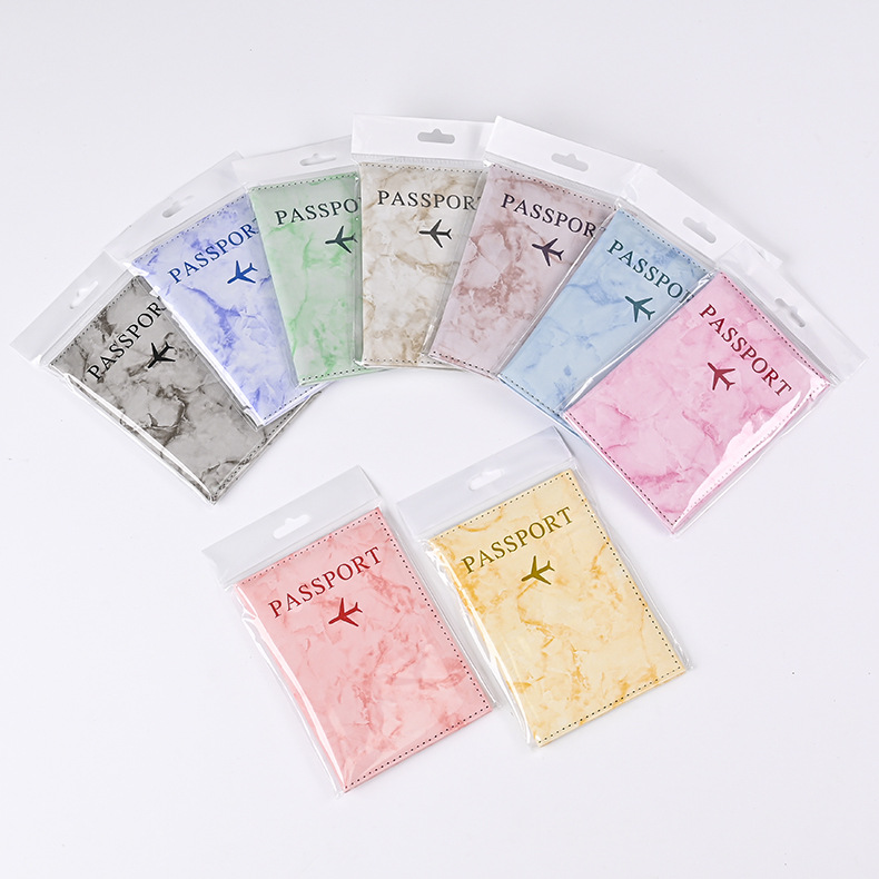 Macaron Color Marble Pattern P - Leather Passport Cover review and price