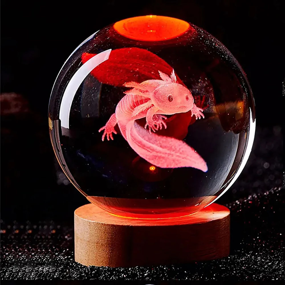 6cm Axolotl 3D Crystal Ball La - Crystal Ball Decor review and price