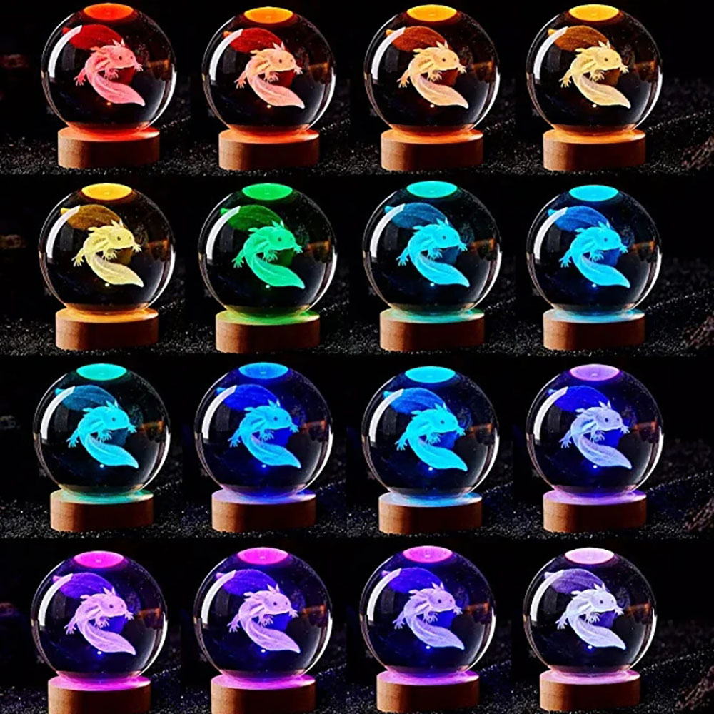 6cm Axolotl 3D Crystal Ball La - Crystal Ball Decor review and price