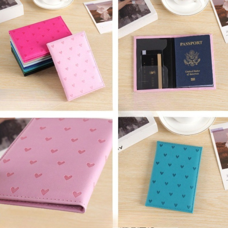 Cute Heart Print Passport Cove - Leather Passport Cover review and price